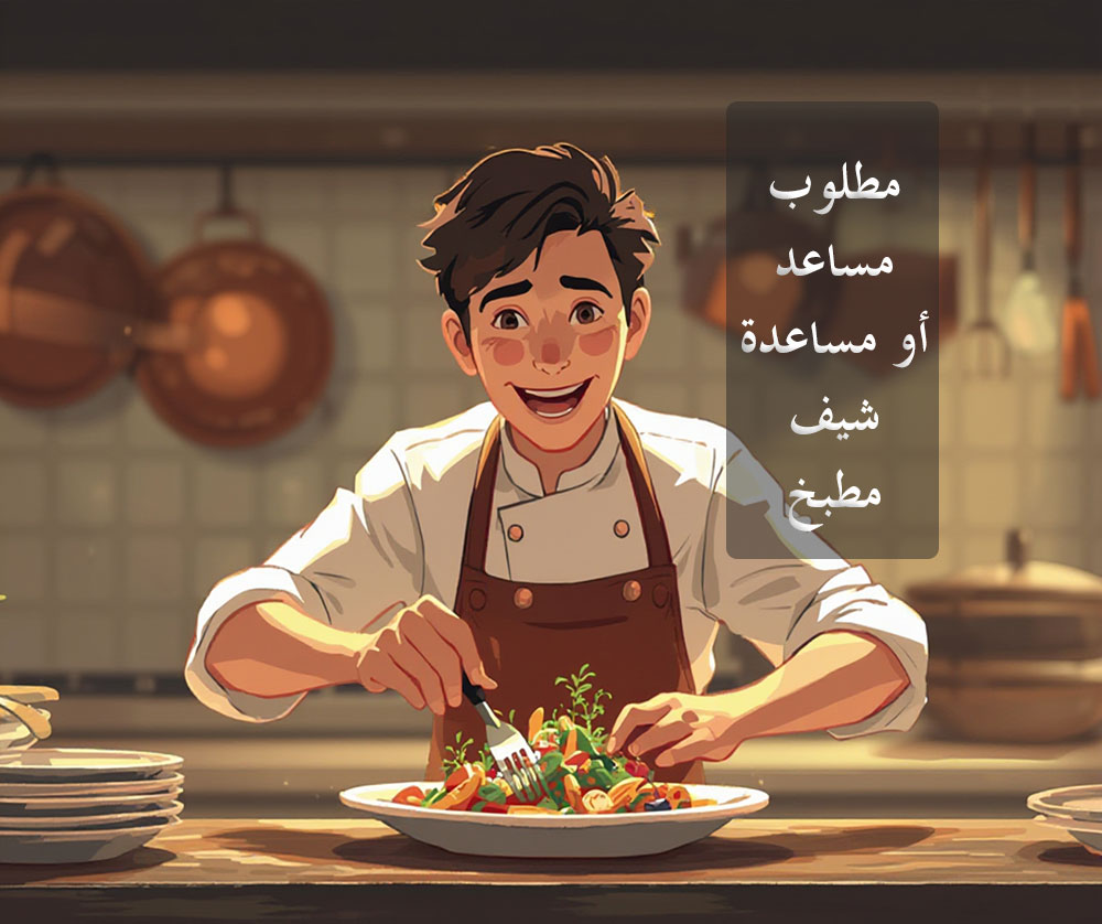 مطلوب مساعد أو مساعدة شيف مطبخ مطلوب مساعد أو مساعدة شيف مطبخ