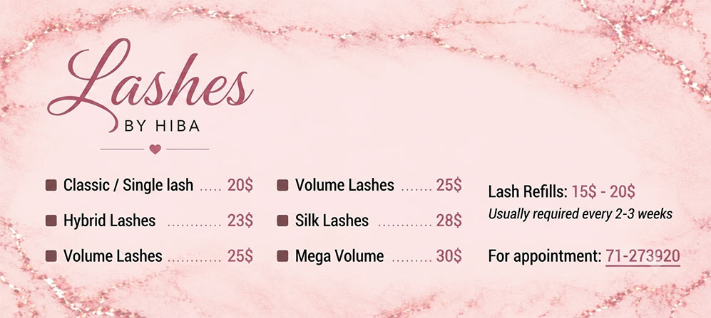 Lashes By Hiba - For appointment: 71273920
