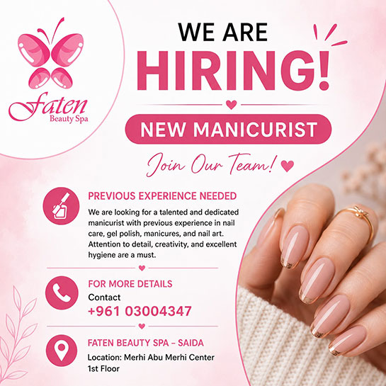 We are hiring NEW MANICURIST. Join Our Team. We are hiring NEW MANICURIST. Join Our Team.
