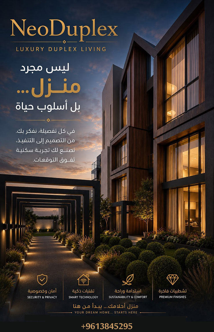 مشروع دوبلكس فاخر في مجدليون: ٨ وحدات سكنية بمواصفات استثنائية مشروع دوبلكس فاخر في مجدليون: ٨ وحدات سكنية بمواصفات استثنائية